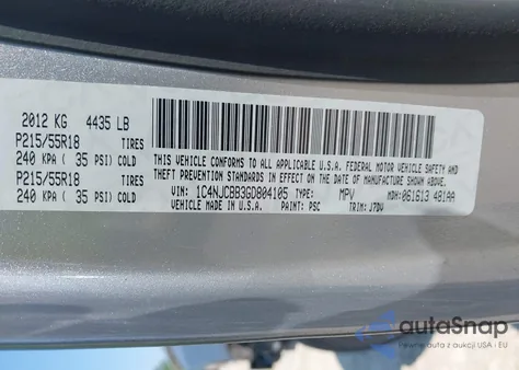 2016 Jeep Compass 75Th Anniversary z USA, uszkodzony, nr VIN 1C4NJCBB3GD804105